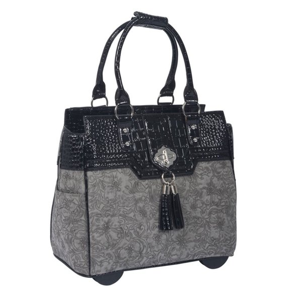 SAVANNAH Rolling Laptop Tote Bag Briefcase Travel Bag Carryall for Women
